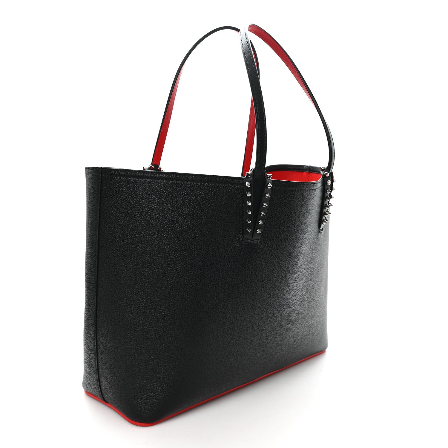 Calfskin Empire Spikes East West Cabata Tote Black