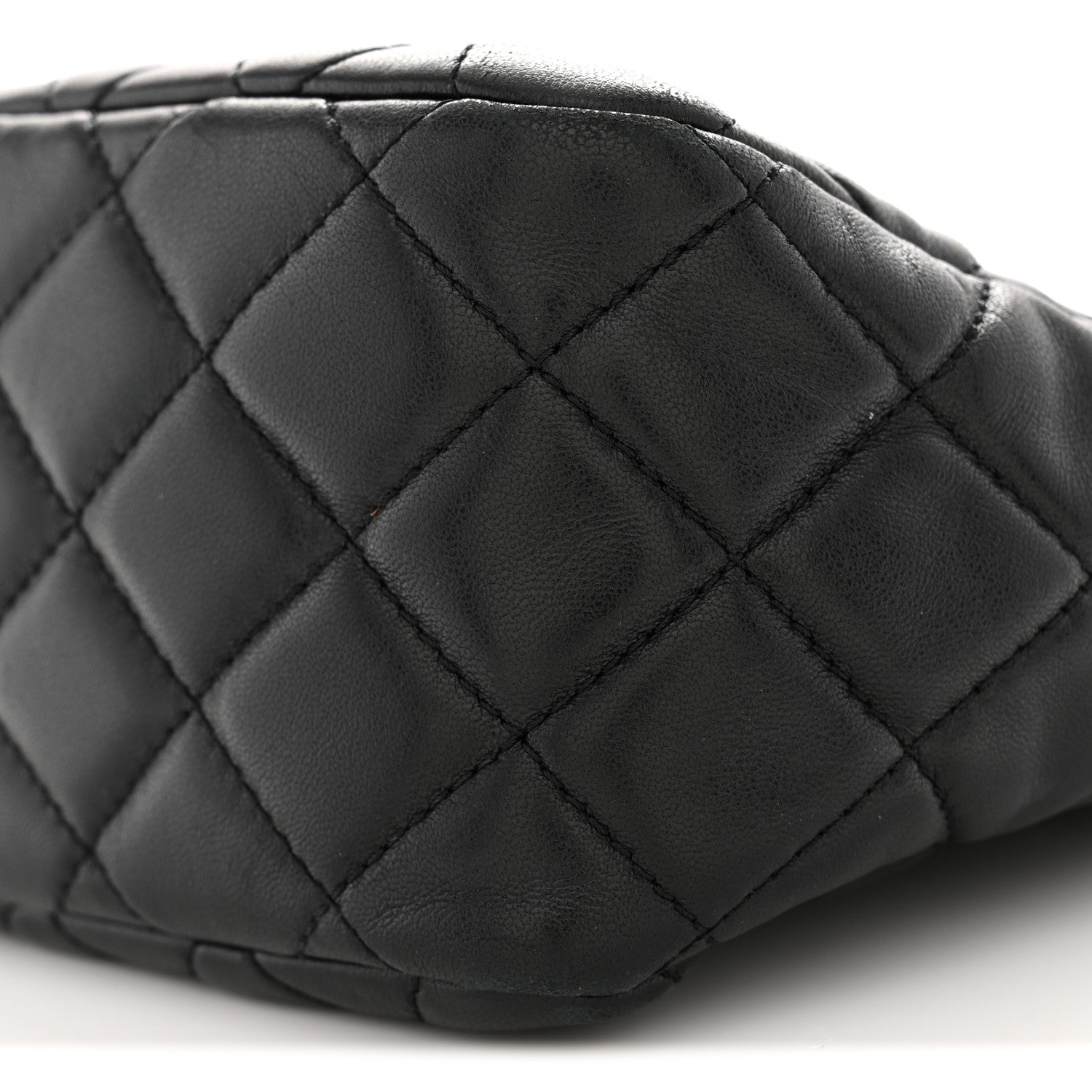 Lambskin Quilted Small Pearl Crush Hobo Black