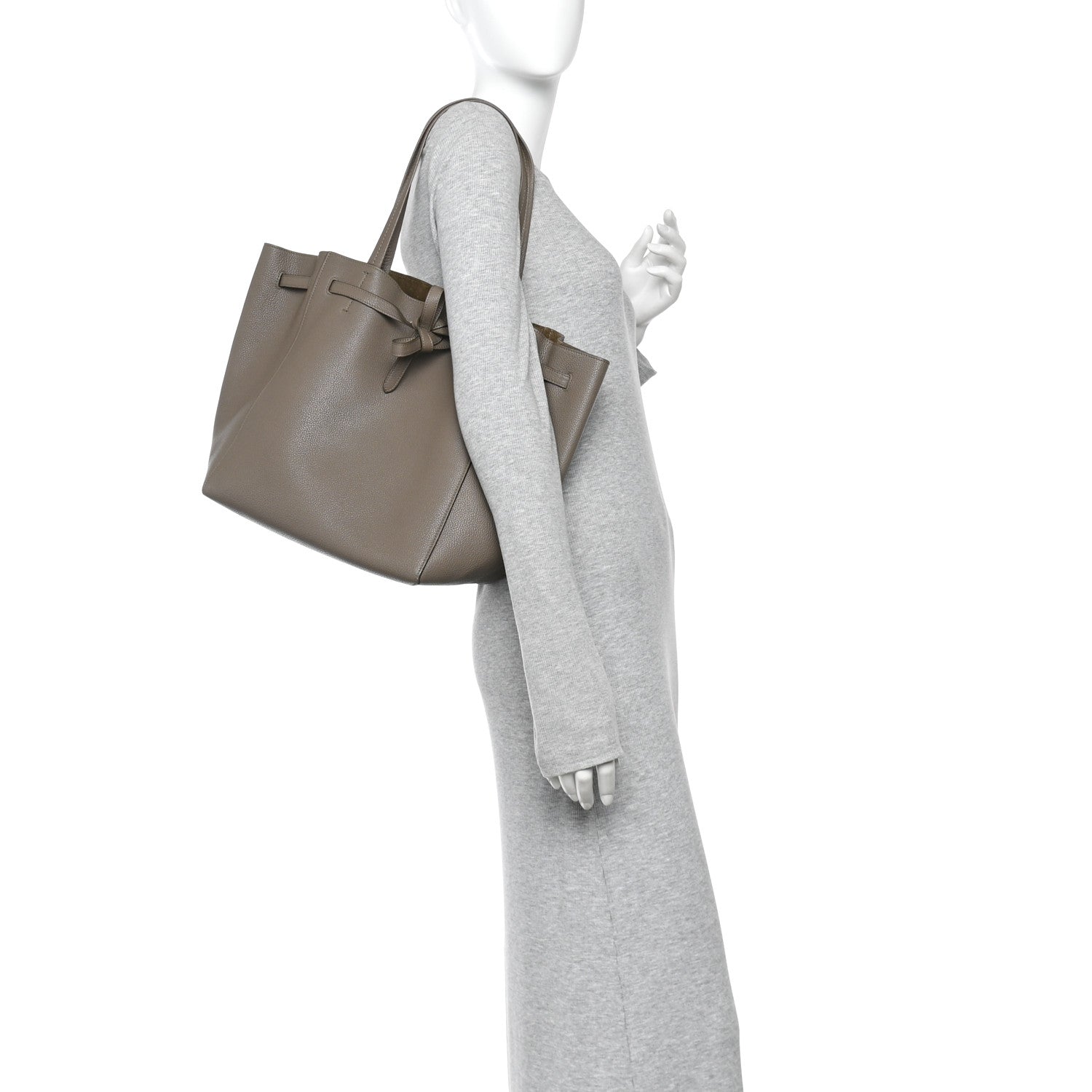 Soft Grained Calfskin Small Belt Cabas Phantom Taupe