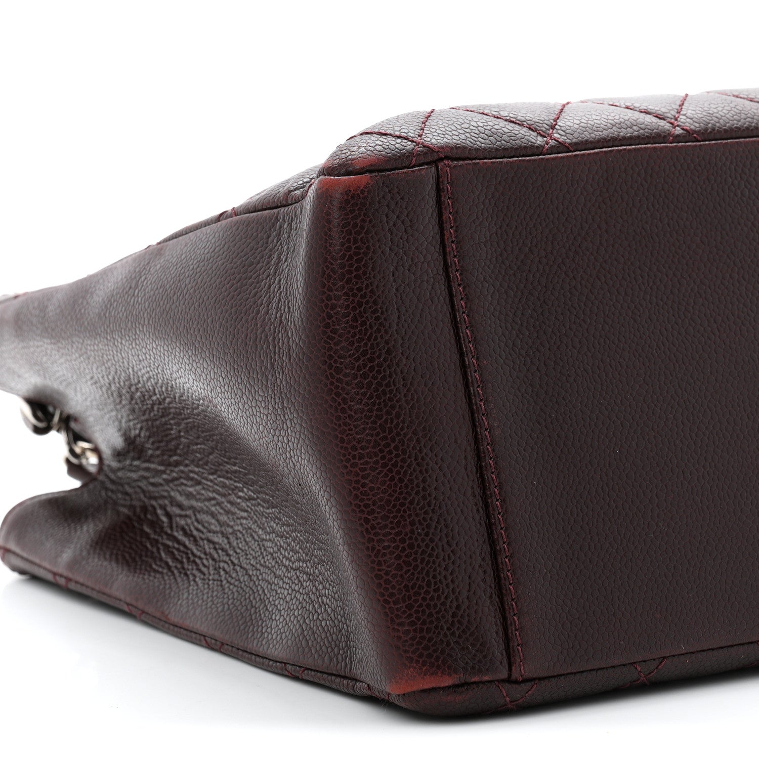 Caviar Quilted Grand Shopping Tote GST Dark Bordeaux