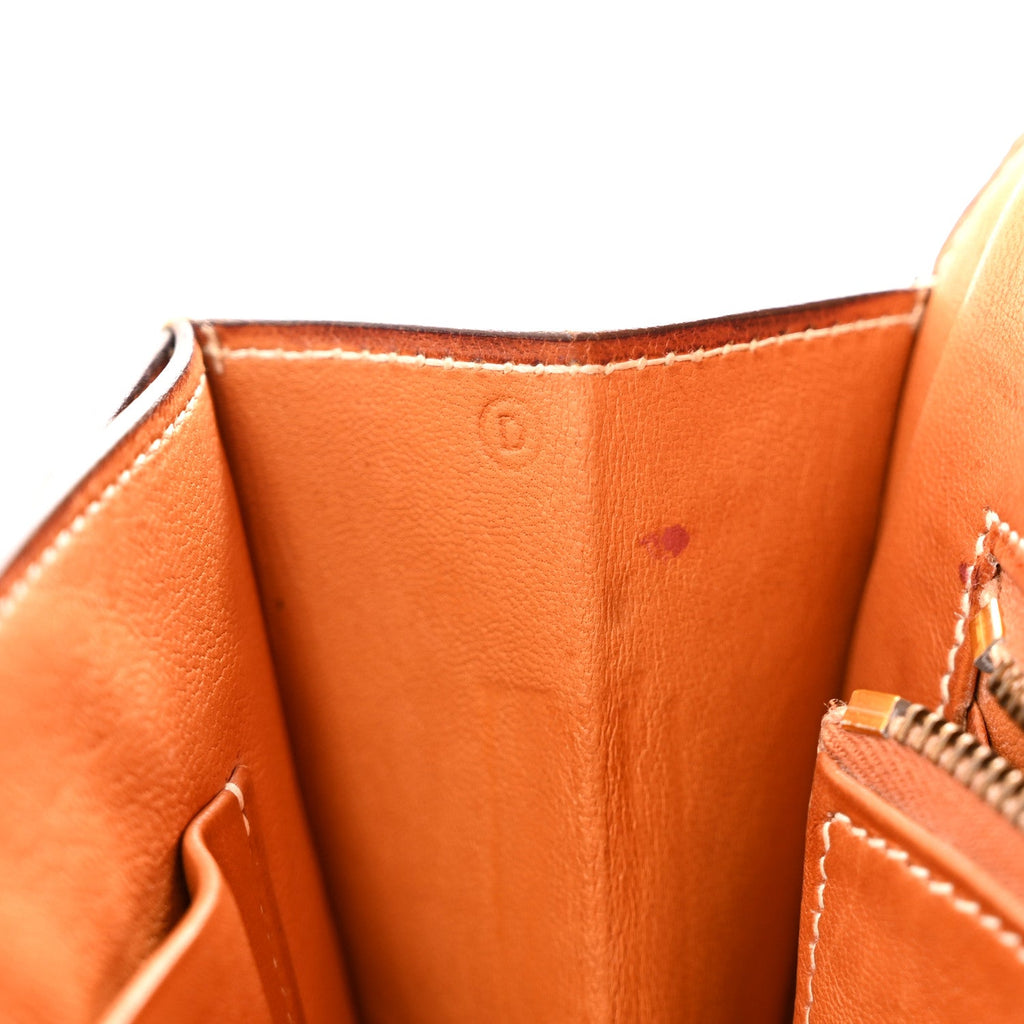 Canvas Courchevel Medor Clutch Gold Brown