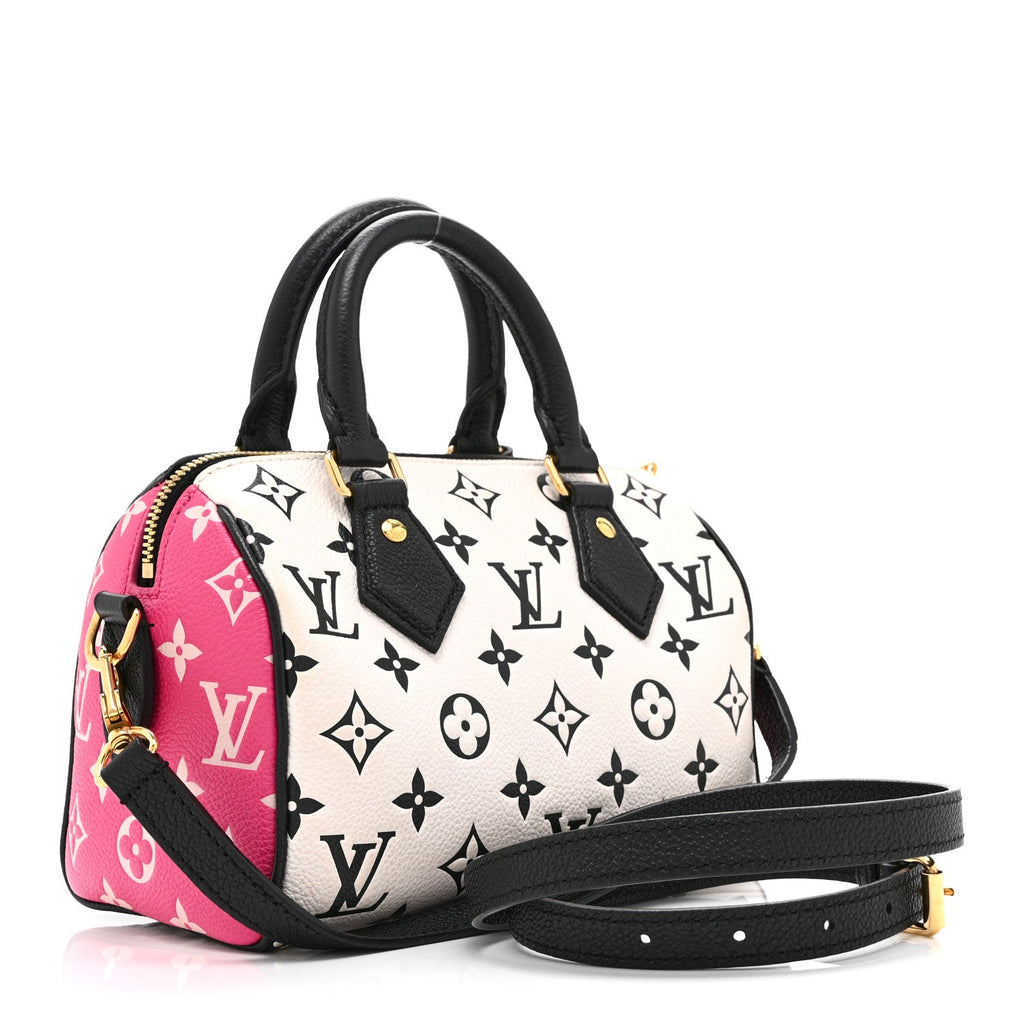 Empreinte Monogram Spring in the City Speedy Bandouliere 20 Black White Pink