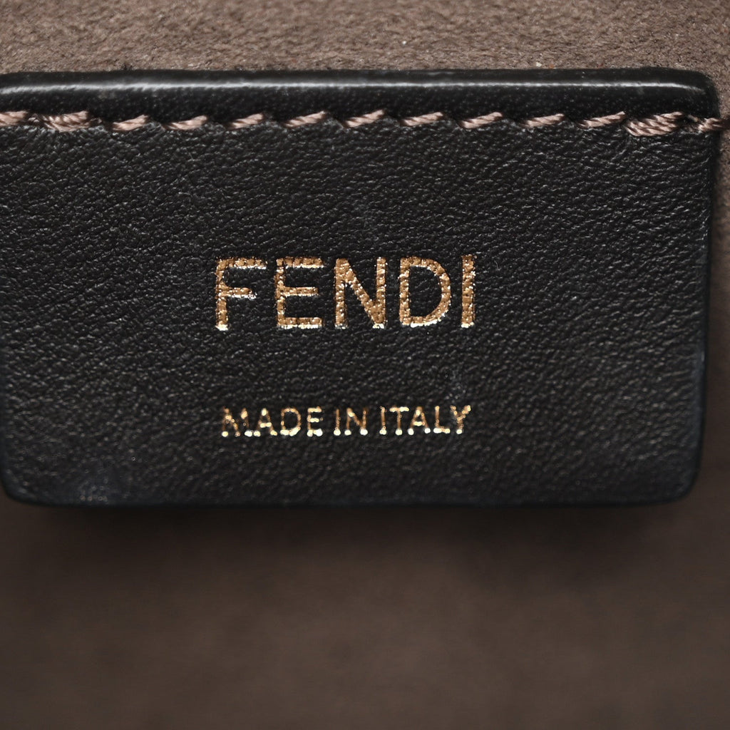 Vitello Liberty F is Fendi Bi-Color FF 1974 Embossed Mini Mon Tresor Bucket Bag Maya Black
