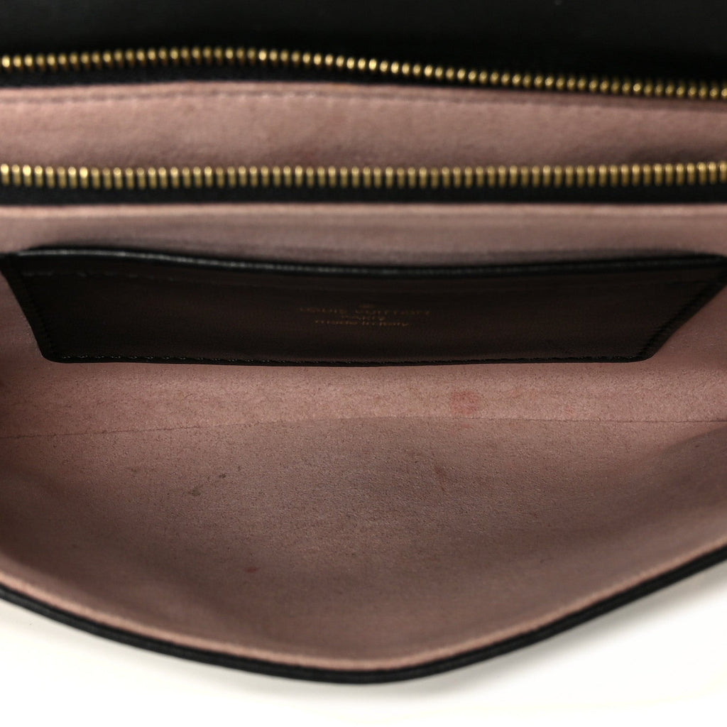 Lambskin Embossed Monogram Pochette Coussin Black