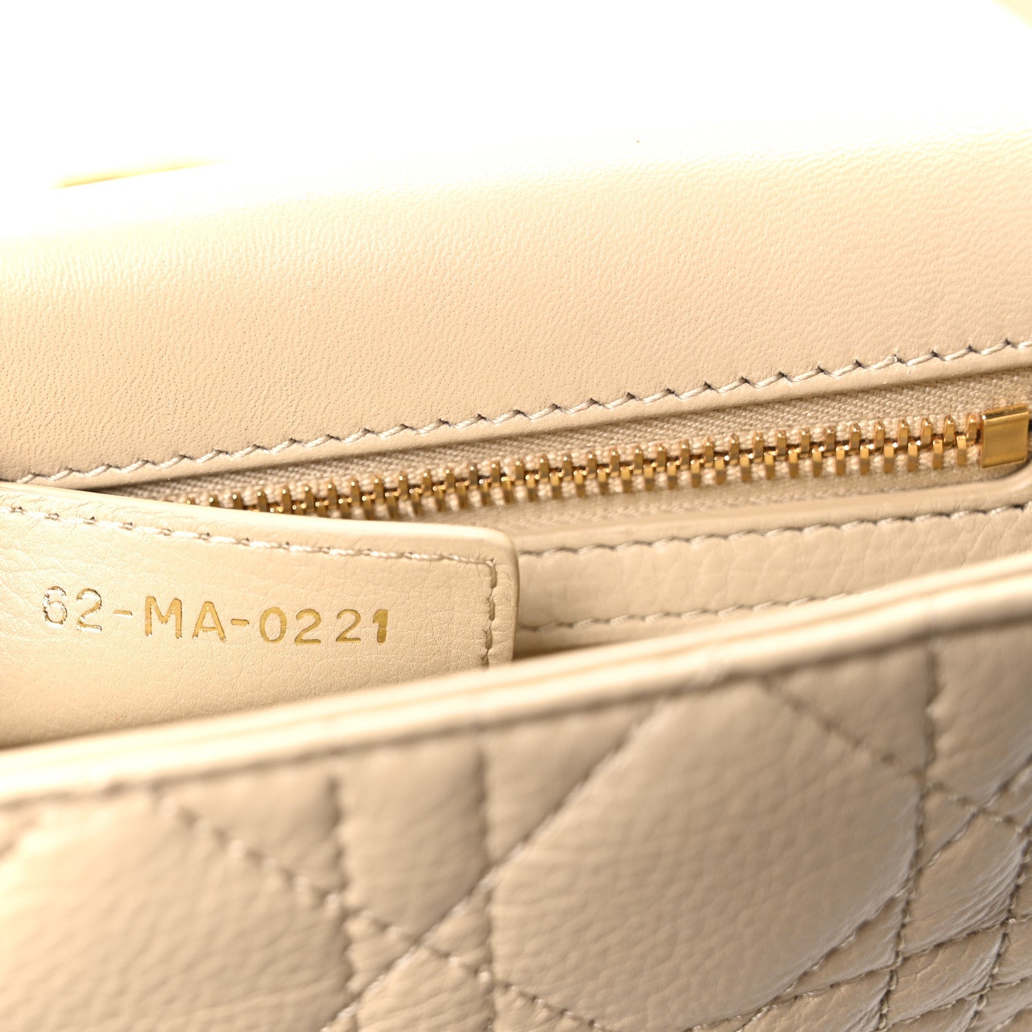 Calfskin Cannage Small Caro Bag Beige