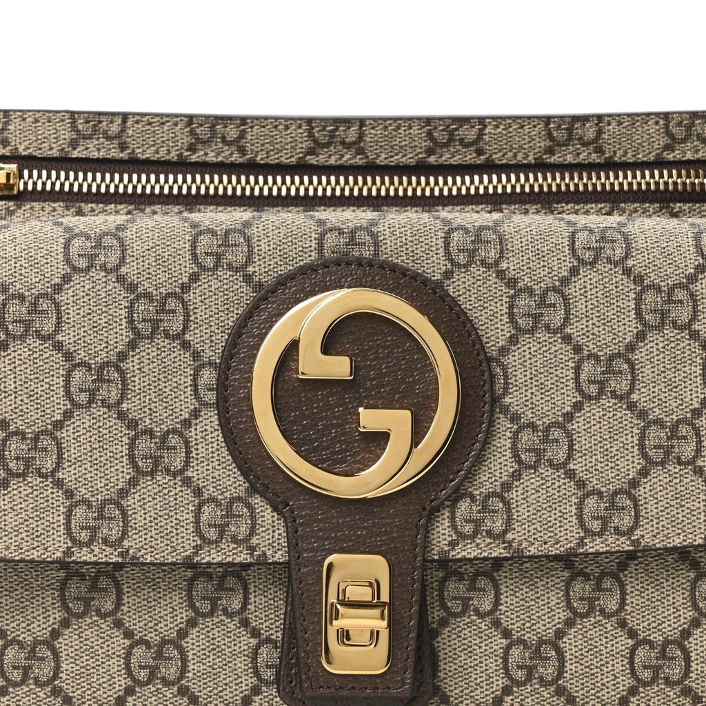 GG Supreme Monogram Textured Dollar Calfskin Blondie Belt Bag Beige Ebony New Acero Beige Ebony New Acero
