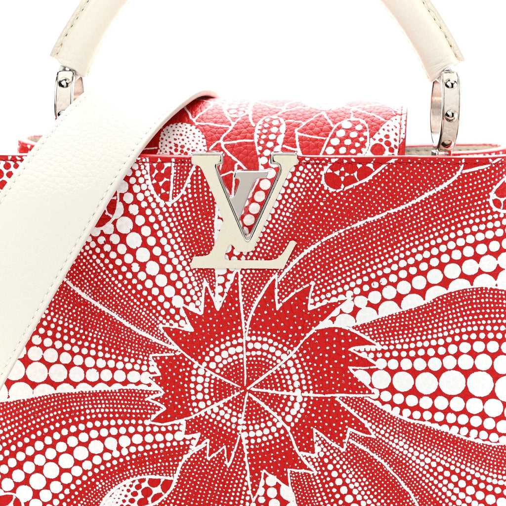 LV X YK Taurillon Psychedelic Flower Capucines BB Rouge