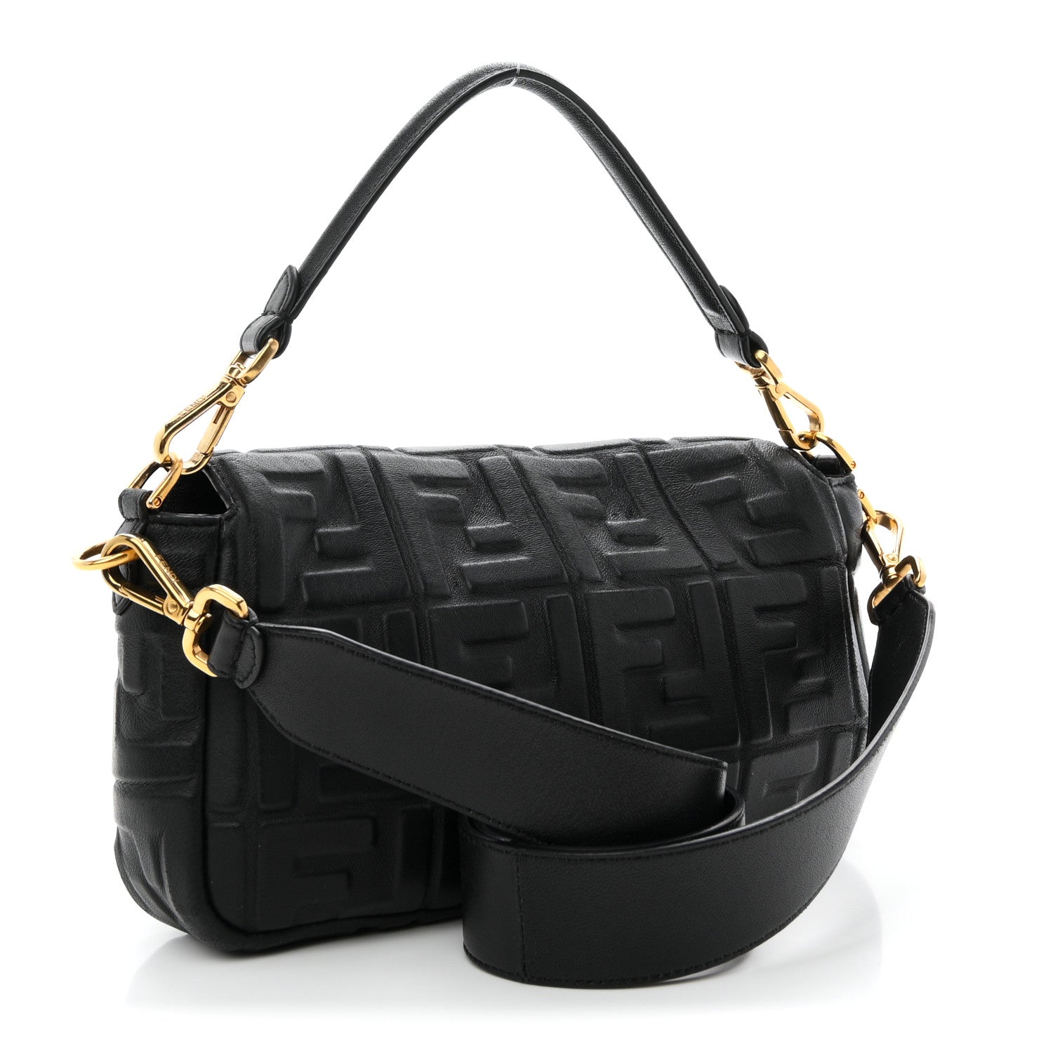 Nappa FF 1974 Embossed Baguette Black