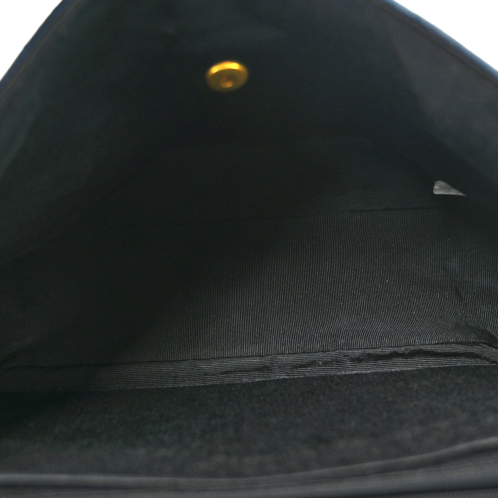 Frayed Denim Quilted Flap Blue