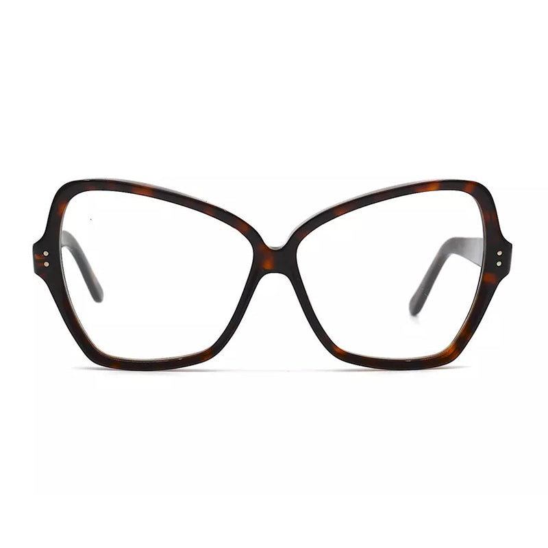 Celine Eyeglasses Butterfly Full Rim, Havana Frame and Clear Demo Lenses Lens CL40064I052
