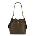 Caviar Quilted Medium Chanel 25 Handbag Dark Khaki