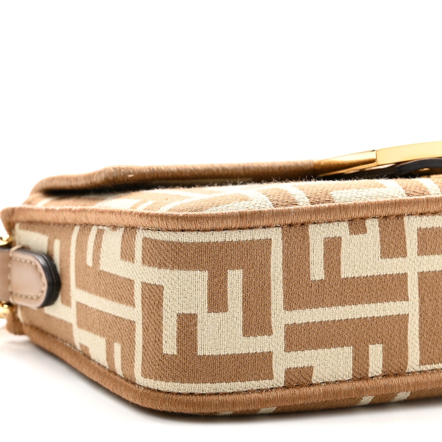 Fabric Jacquard FF 1974 Mini Baguette Beige