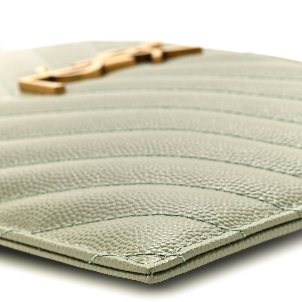 Grain De Poudre Chevron Monogram Large Bill Pouch Light Sage