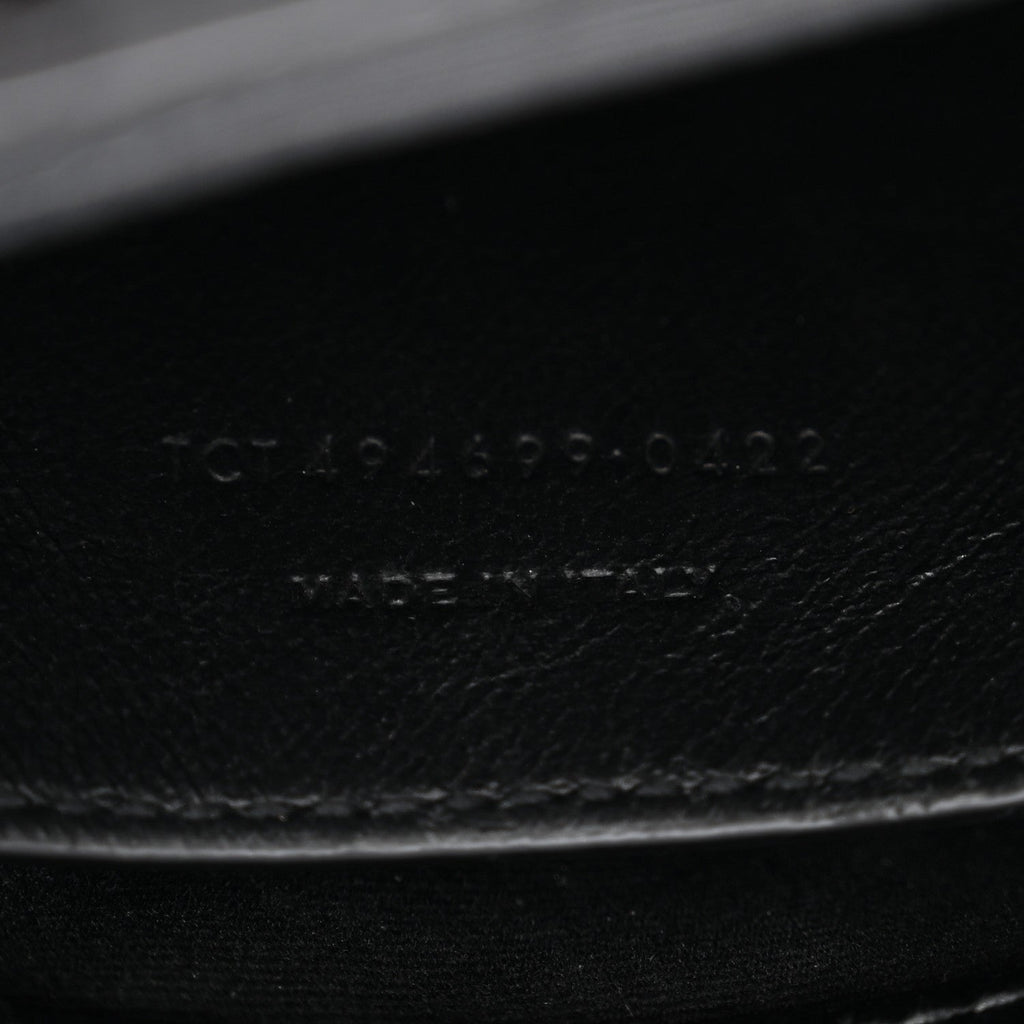 Calfskin Y Quilted Monogram Small Loulou Chain Satchel Black