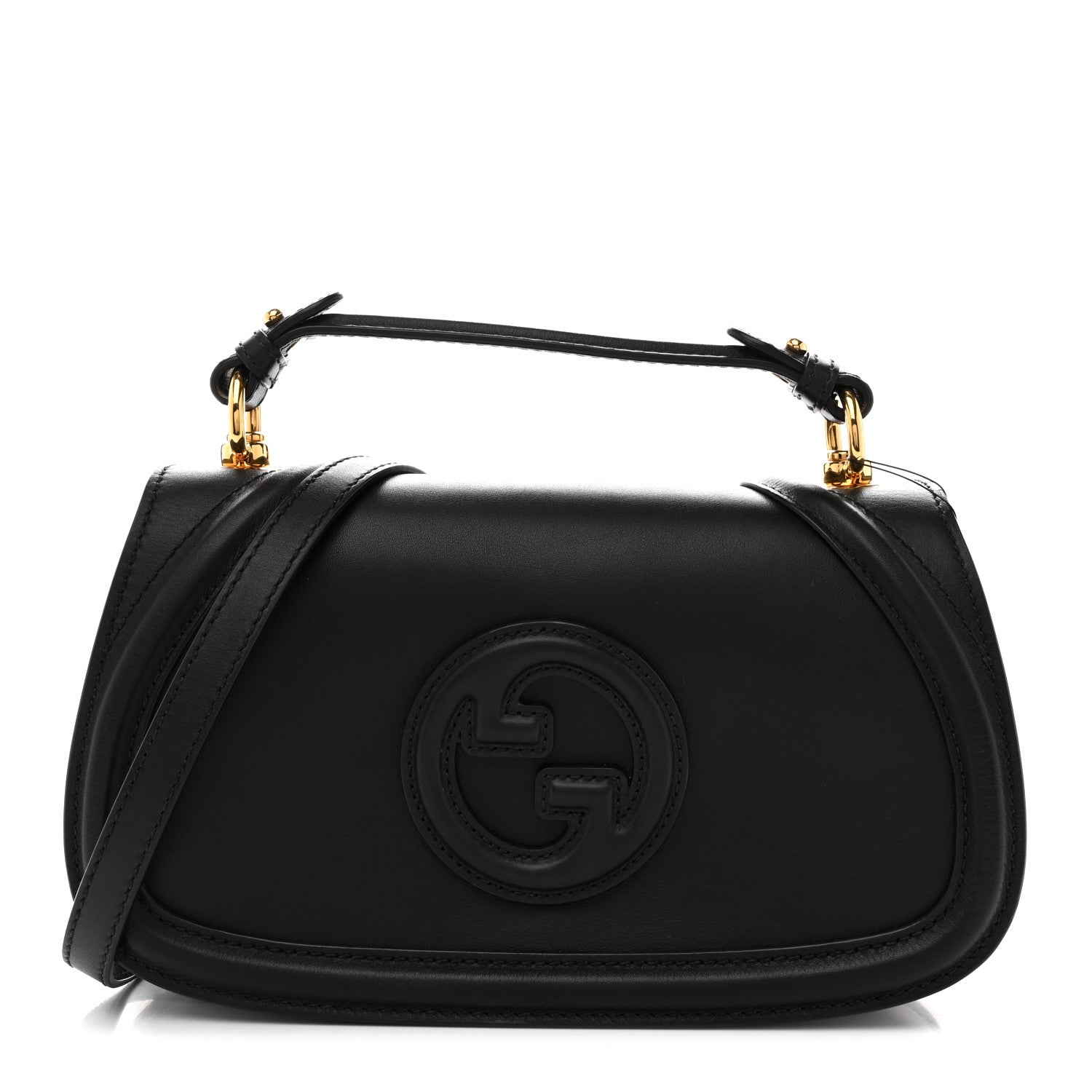 Arabella Calfskin Medium Blondie Top Handle Bag  Black