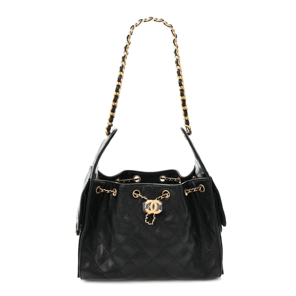 Caviar Quilted Small Chanel 25 Handbag Black