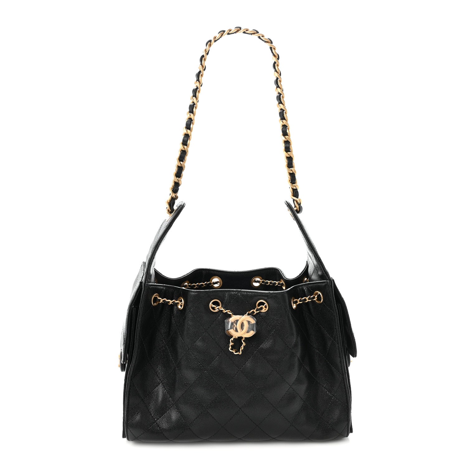 Caviar Quilted Small Chanel 25 Handbag Black
