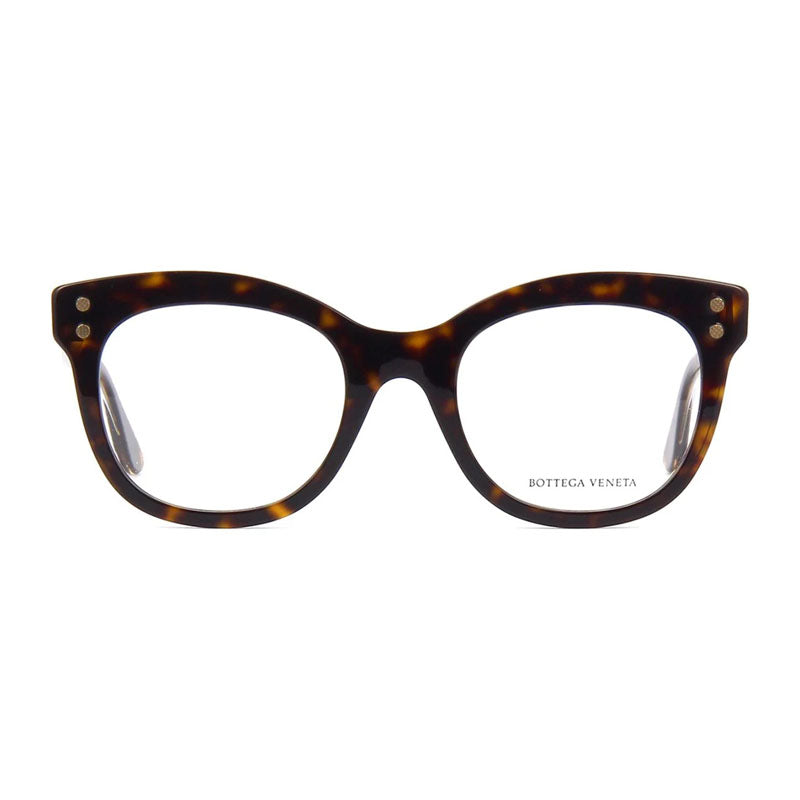 Bottega Veneta Eyeglasses Square Full Rim, Shiny Black Frame and Clear Demo Lens Lens BV0241O001