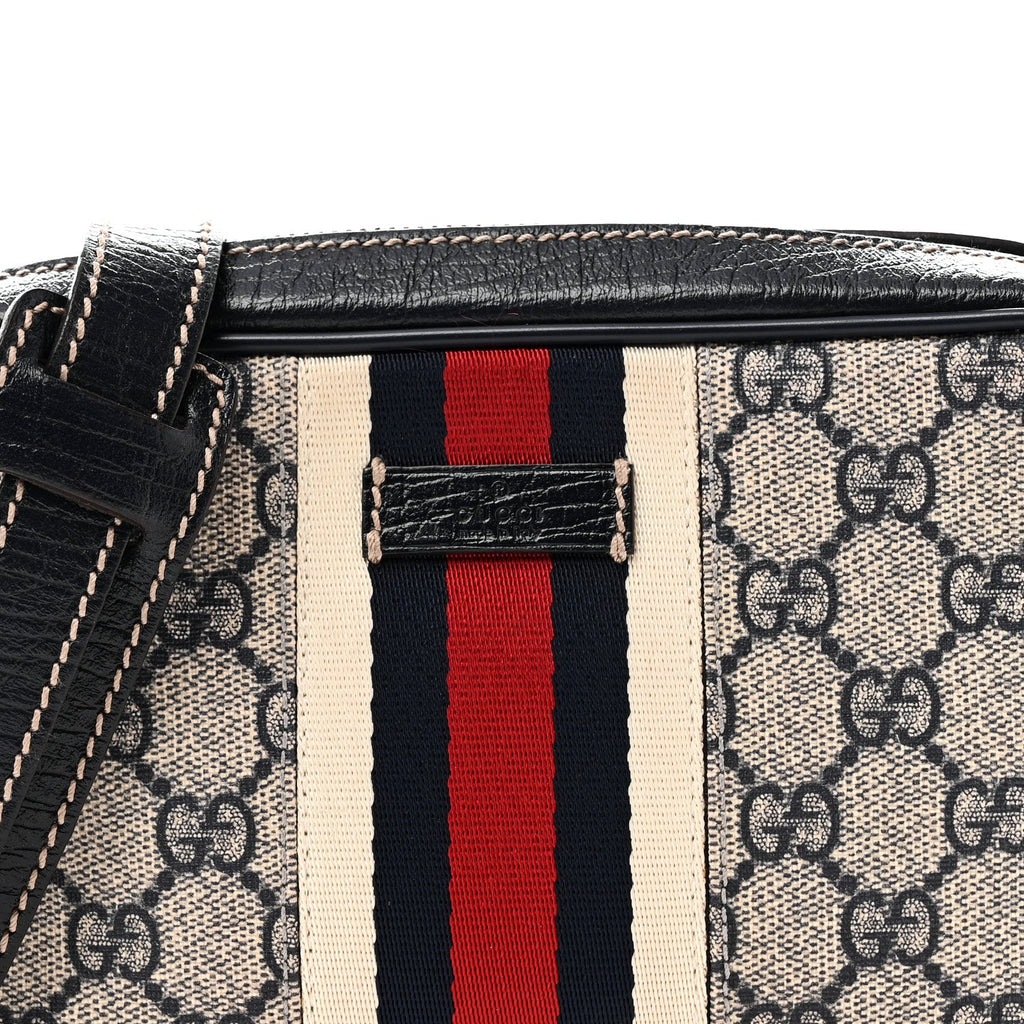 GG Supreme Monogram Web Small Shoulder Bag Navy