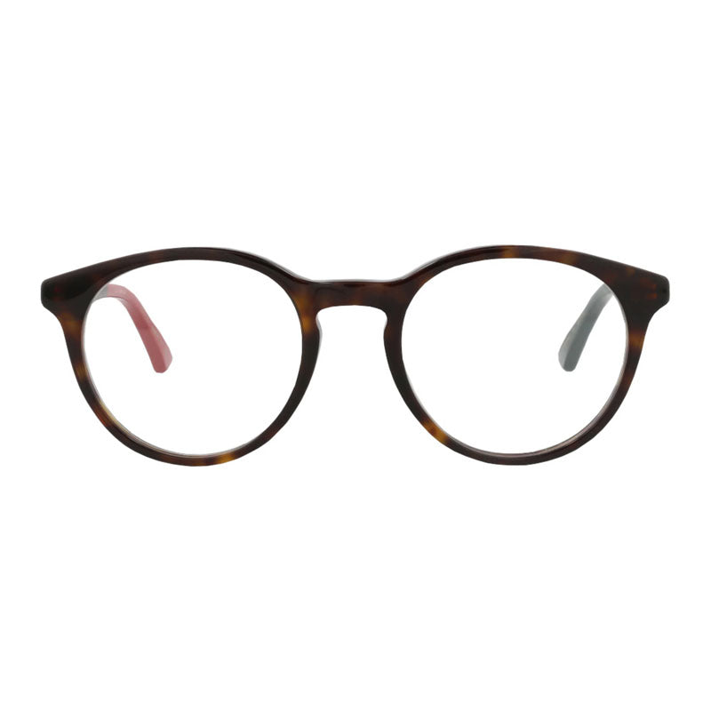 Gucci Eyeglasses Round Full Rim, Dark Havana Frame and Clear Demo Lens Lens GG0406O006