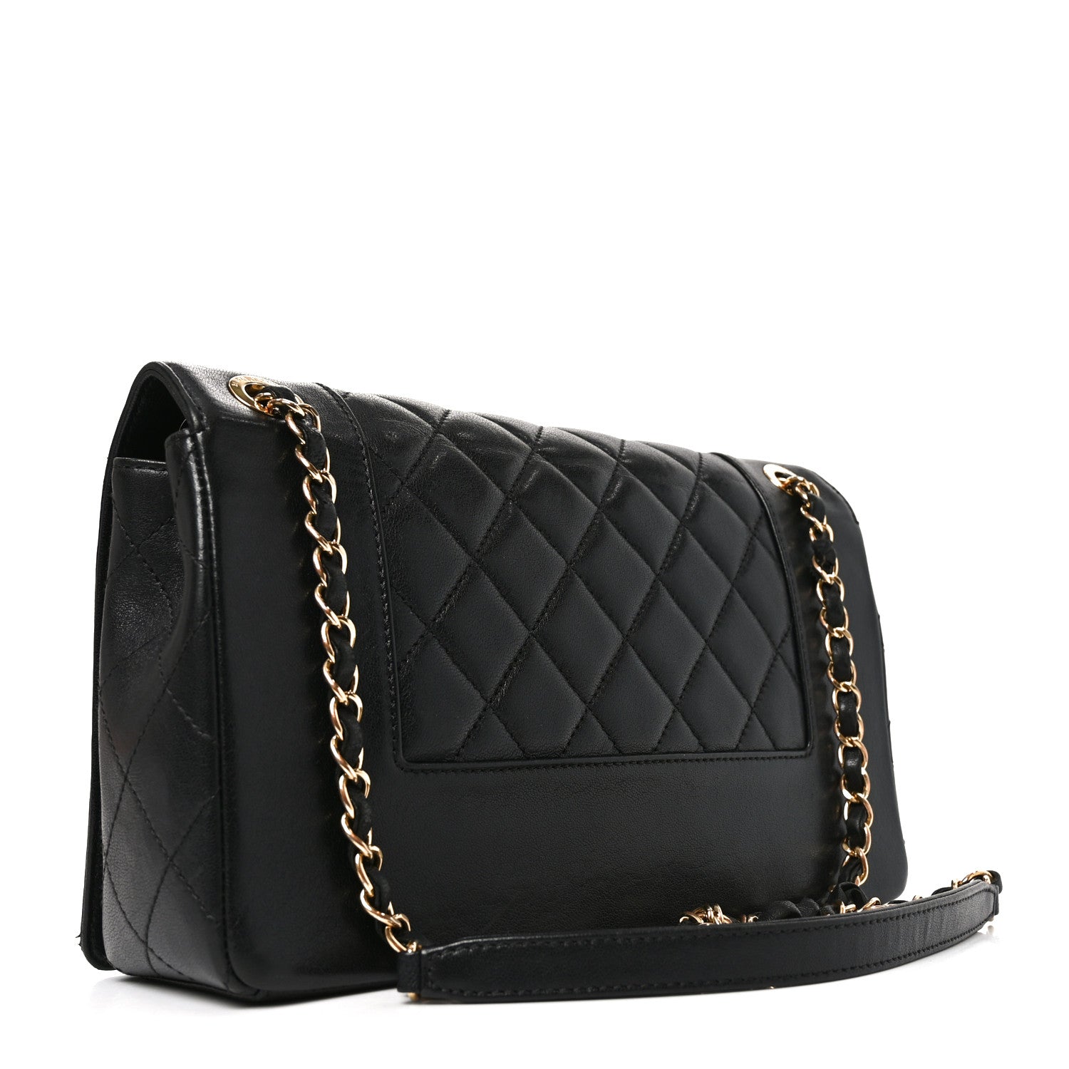 Sheepskin Quilted Vintage Mademoiselle Flap Black