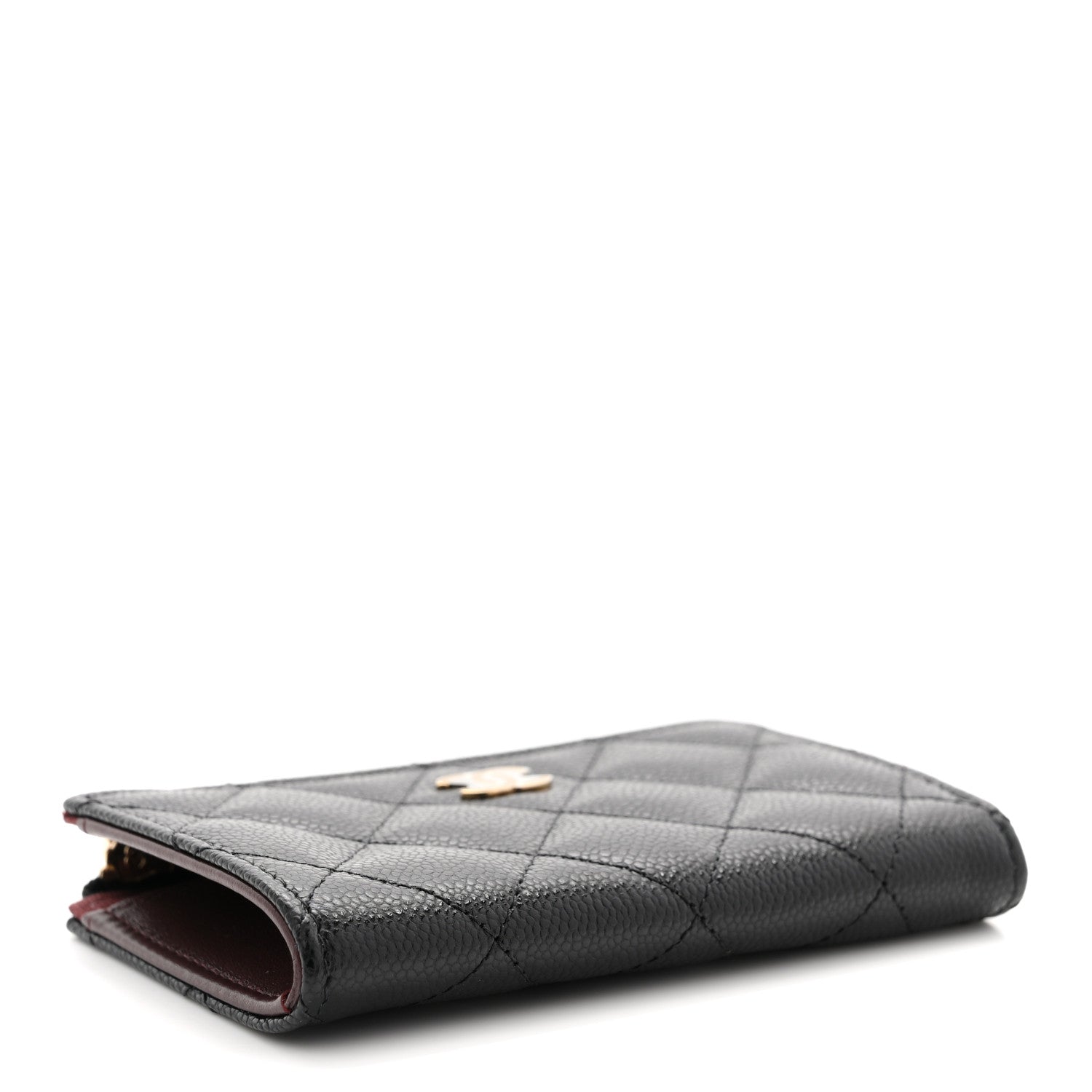 Caviar Quilted Zipped Key Holder Case Black