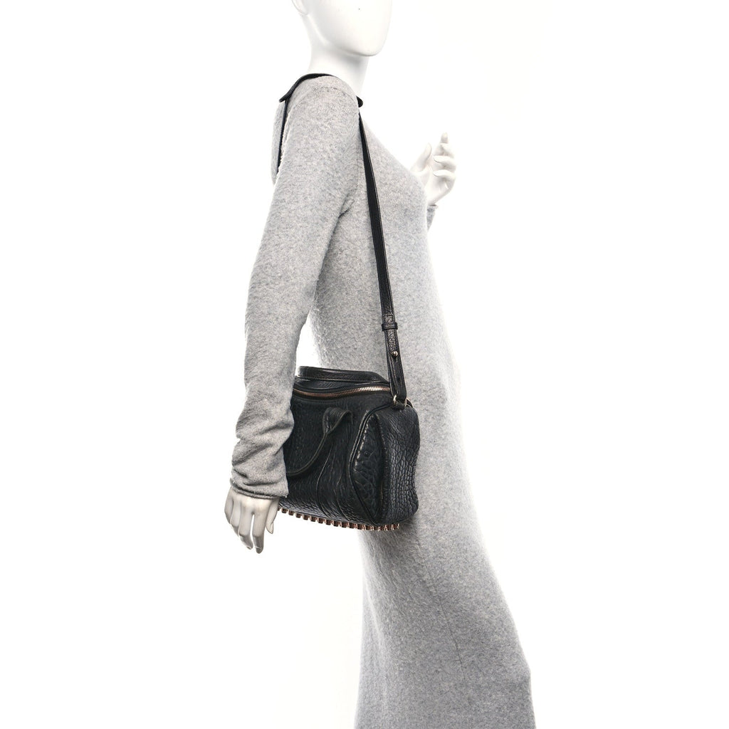 Pebbled Lambskin Rockie Black Rose Gold Hardware