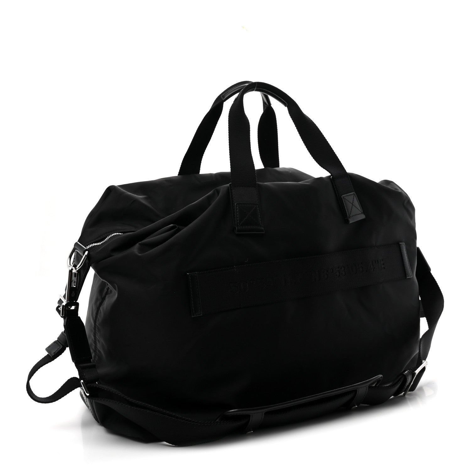 Nylon Signature Duffle  Black