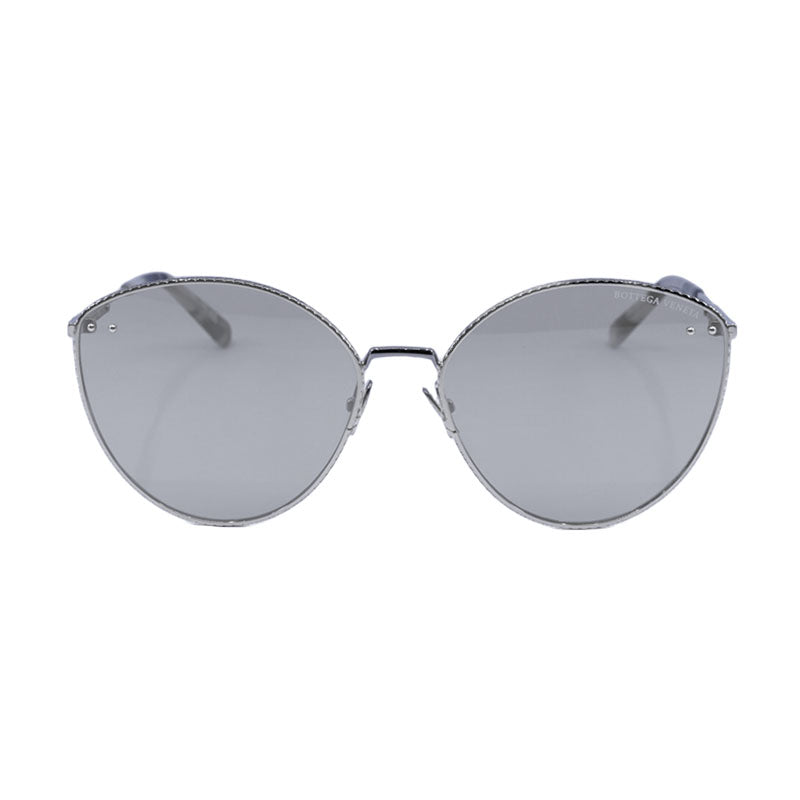 Bottega Veneta Sunglasses Cat Eye Full Rim, Silver Frame and Silver Lens BV0259S002