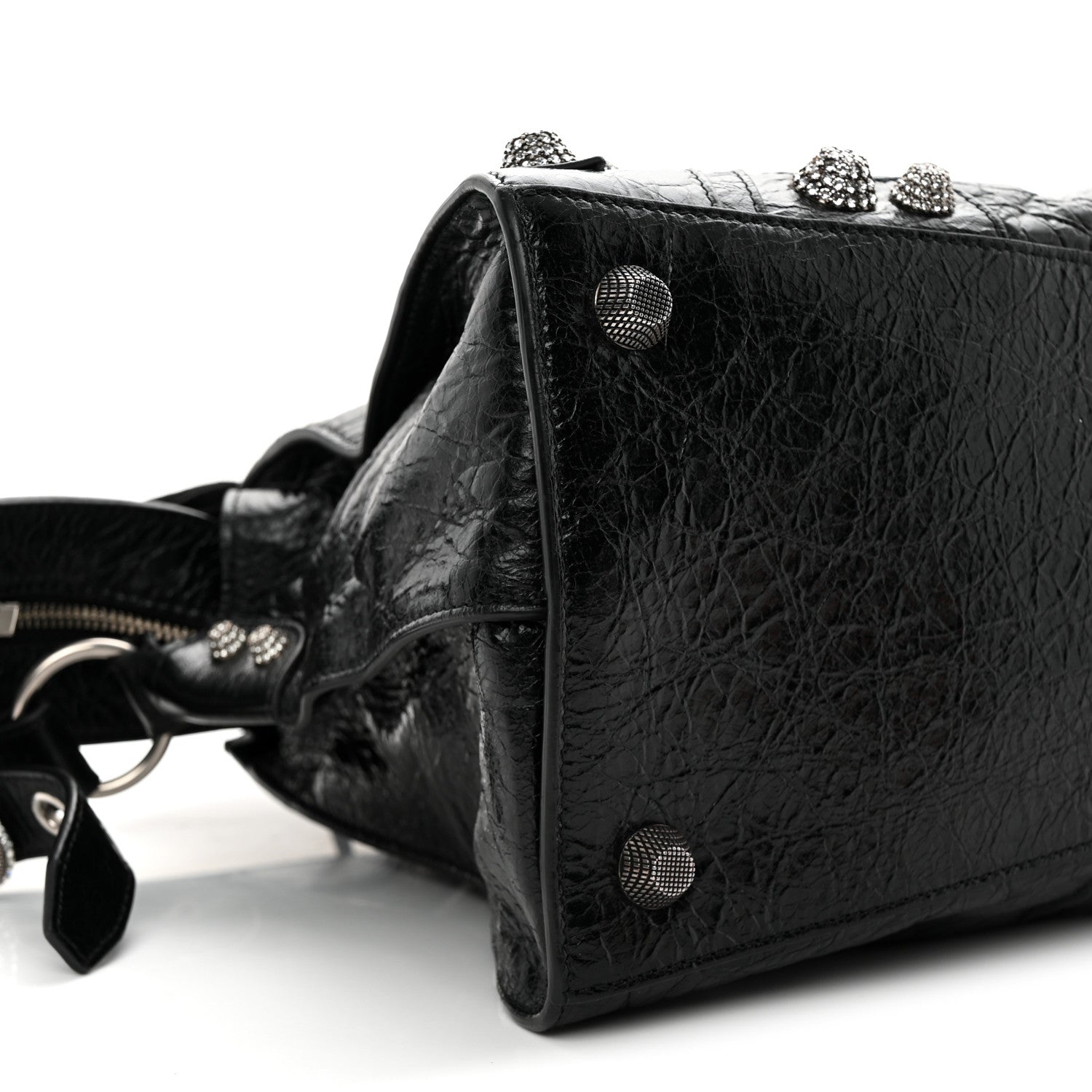 Agneau Arena Crystal Neo Cagole City Handbag Black