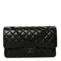 Lambskin Quilted Medium Double Flap So Black