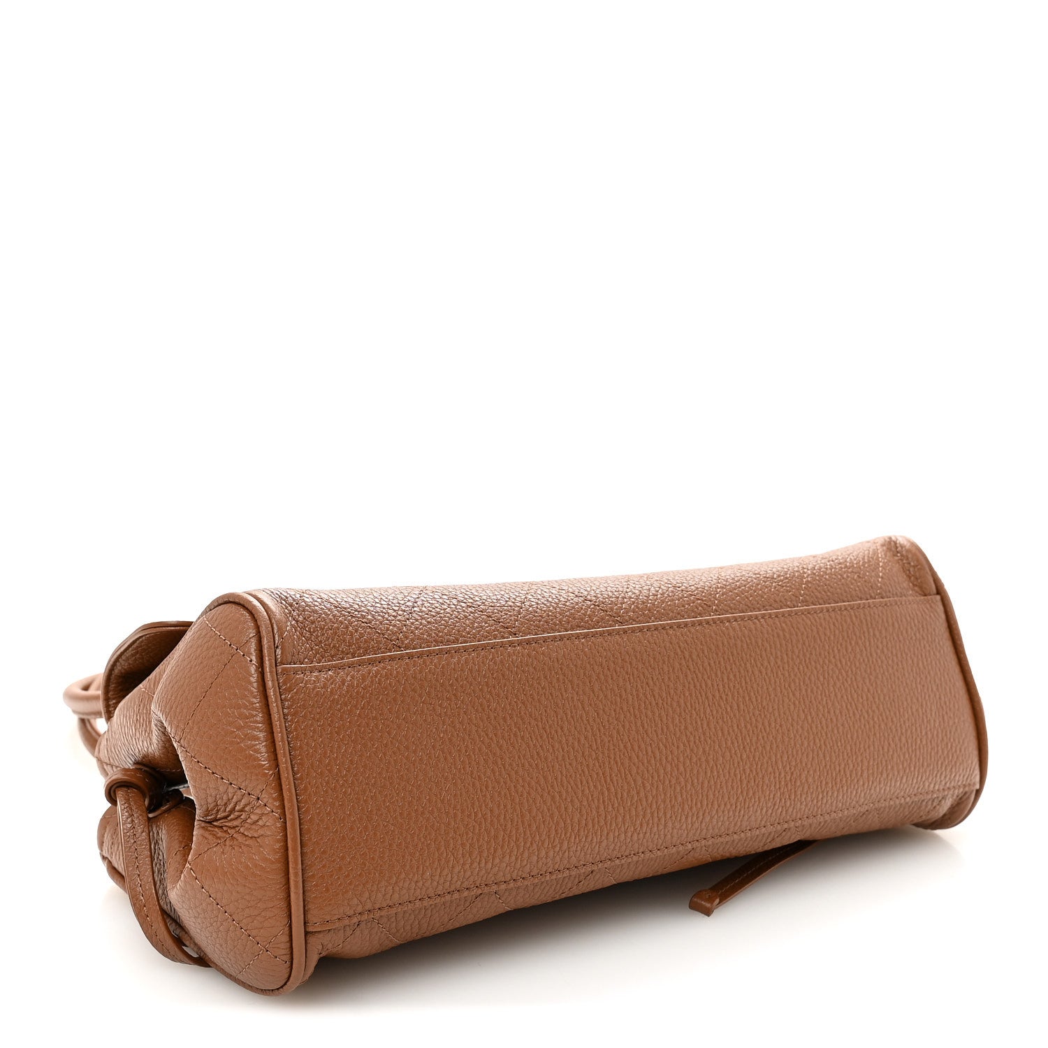 Grained Calfskin Stitched Urban Essentials Small Shopping Bag Camel