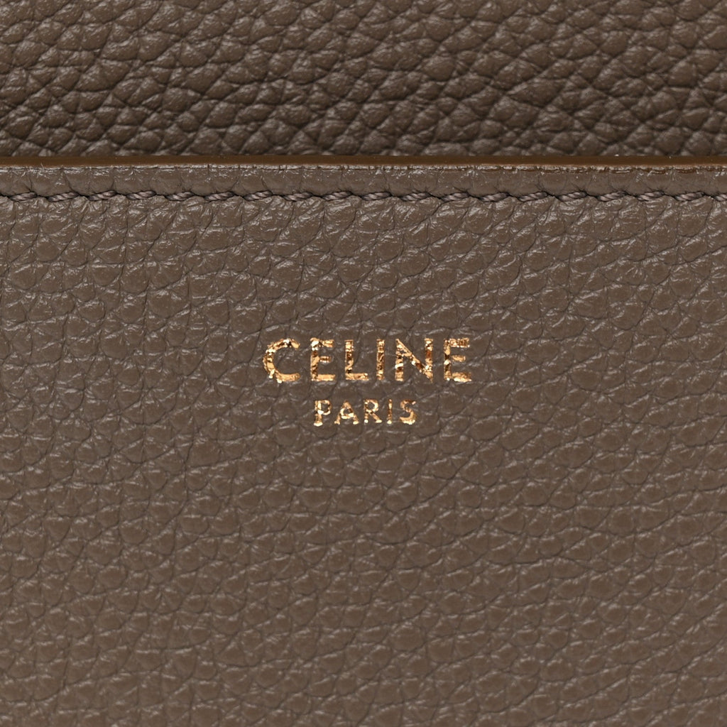 Soft Grained Calfskin Sangle Bucket Bag Taupe
