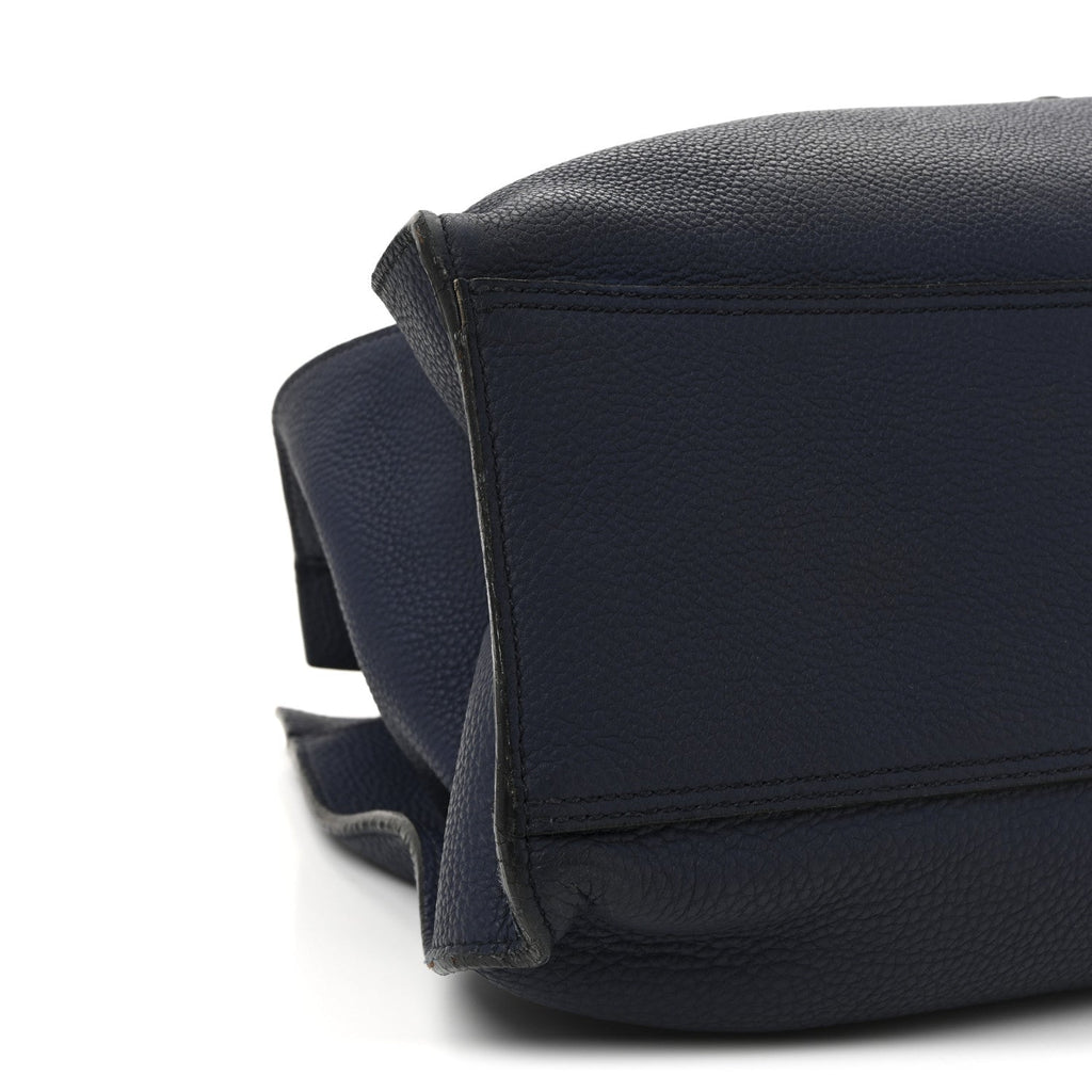 Soft Calfskin Medium Jackie Top Handle Bag Classic Blue Marine