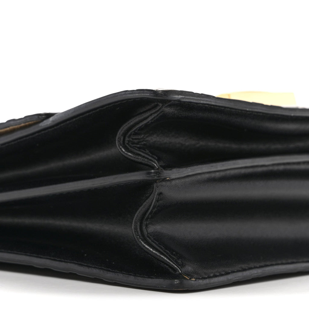 Vitello Liberty Bi-Color FF 1974 Embossed Small Kan U Shoulder Bag Maya Black