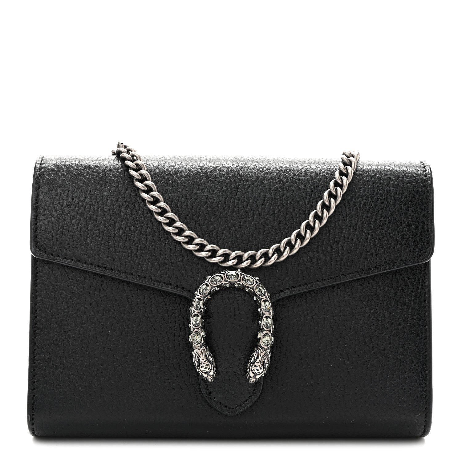 Calfskin Mini Dionysus Chain Wallet Black