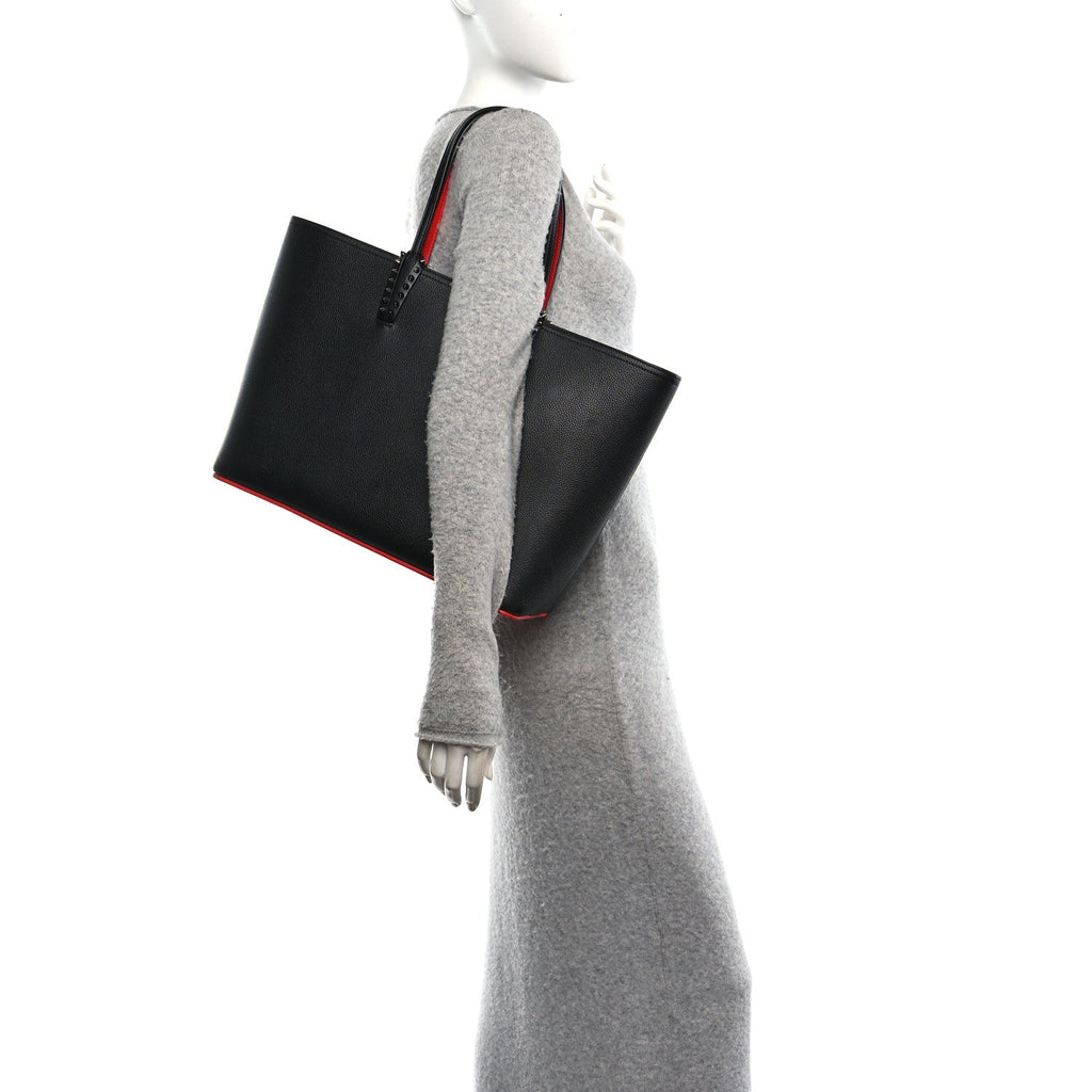 Calfskin Spikes East West Cabata Tote Black