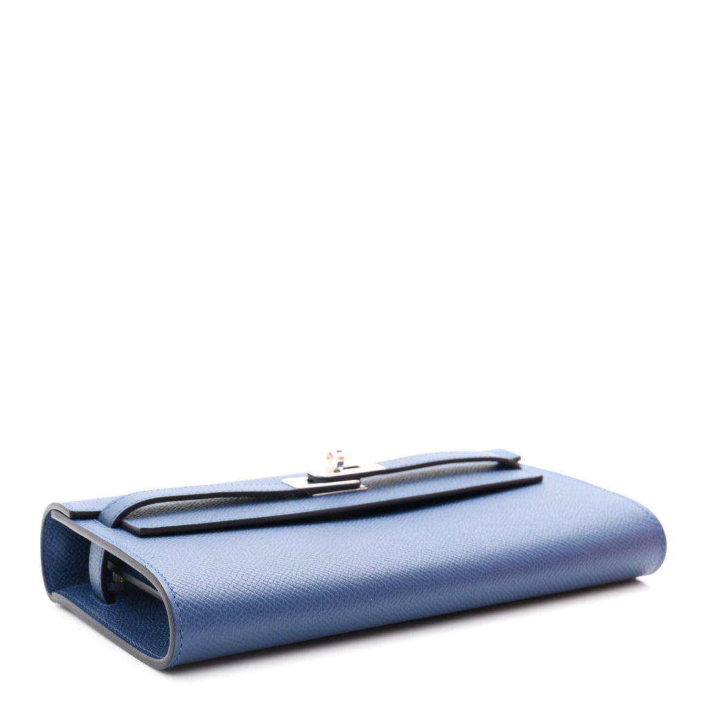 Epsom Kelly Wallet To Go Bleu Tie