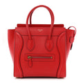Drummed Calfskin Micro Luggage Coquelicot