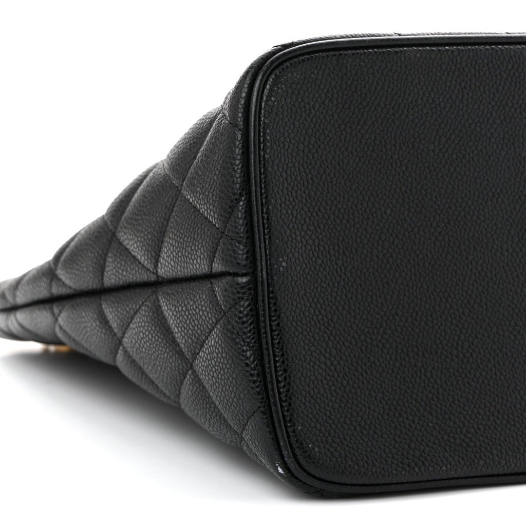 Caviar Quilted Medallion Tote Black