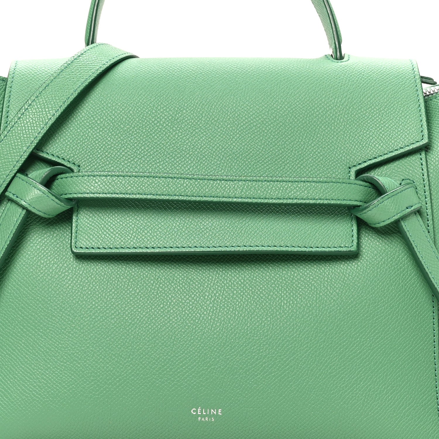 Grained Calfskin Micro Belt Bag Pop Green