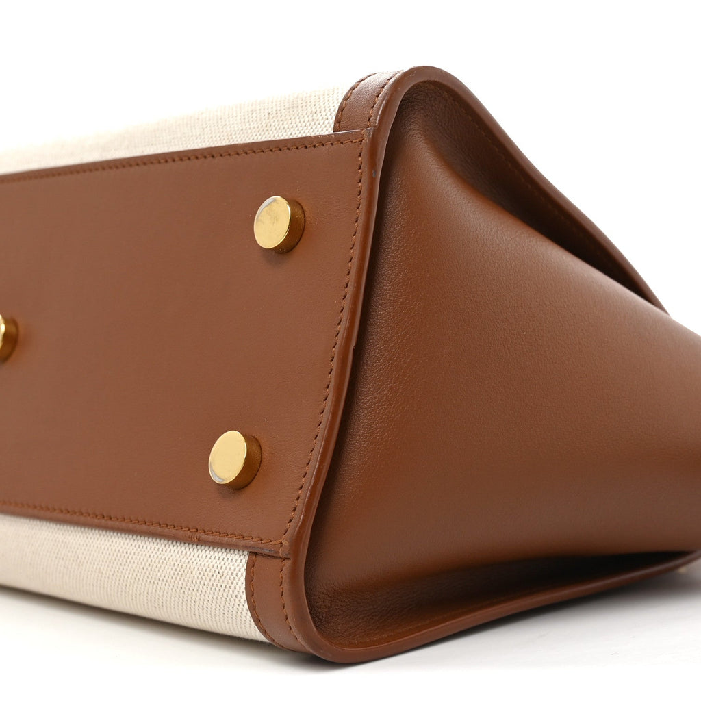Canvas Calfskin Baby Monogram Downtown Cabas Greggio Brick