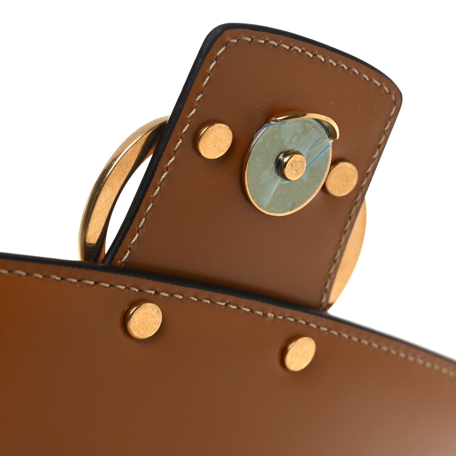 Smooth Calfskin Canvas 9to5 Shoulder Bag Natural Golden