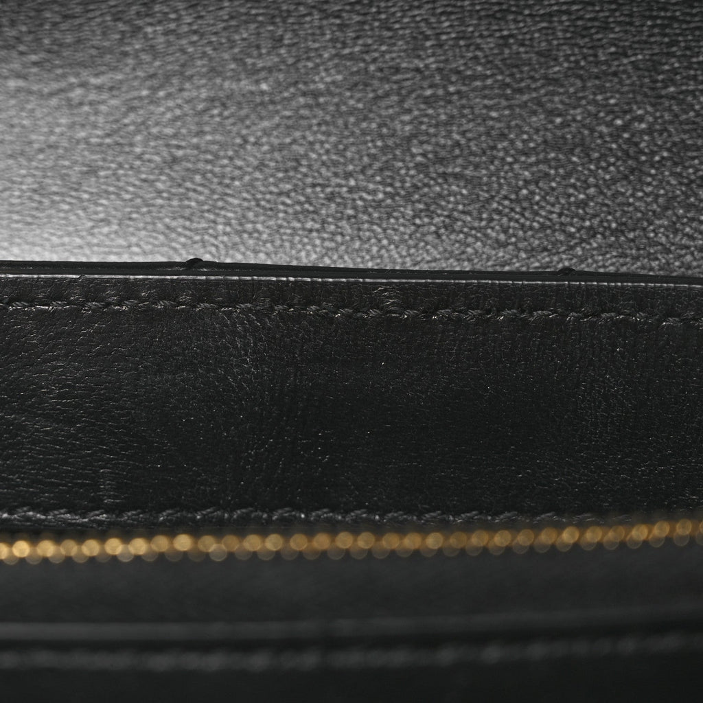 Calfskin Diagonal Quilted Jackhammer 24 Shoulder Bag Black
