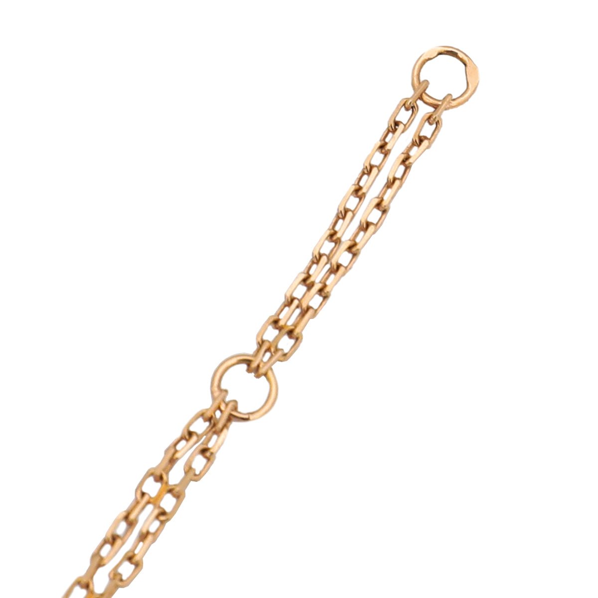 Cartier 18K Pink Gold Diamond Love Double Chain Bracelet