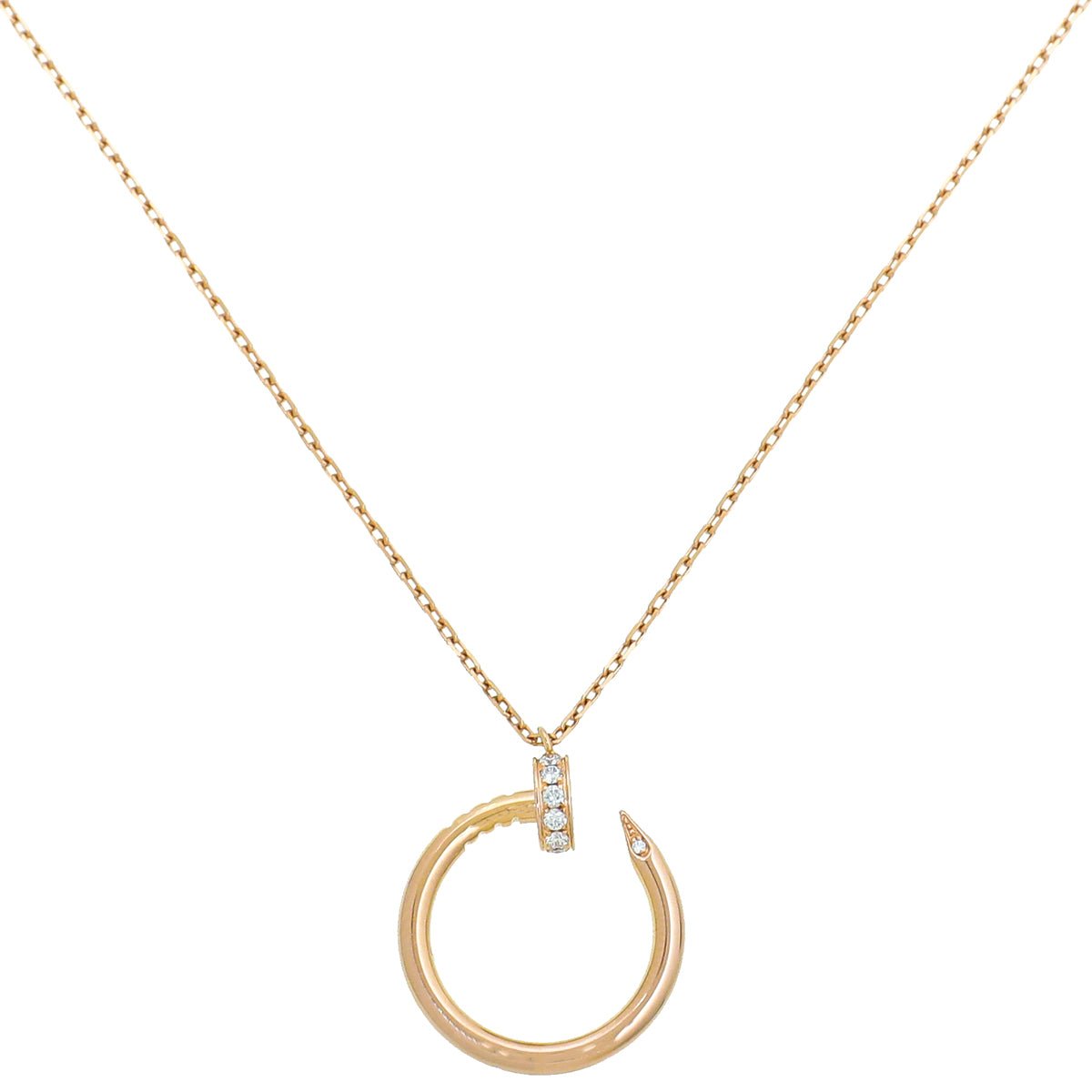 Cartier 18K Pink Gold Diamonds Juste Un Clou Necklace