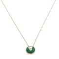 Cartier 18K Pink Gold Malachite Diamond Amulette De Cartier XS Necklace