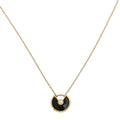 Cartier 18K Pink Gold Onyx Diamond Amulette De Cartier XS Model Necklace