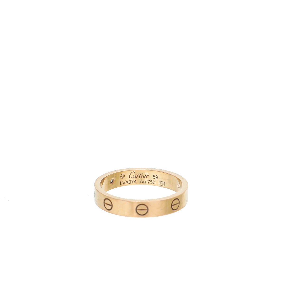 Cartier 18K Rose Gold 1 Diamond Love Wedding Band Ring 59