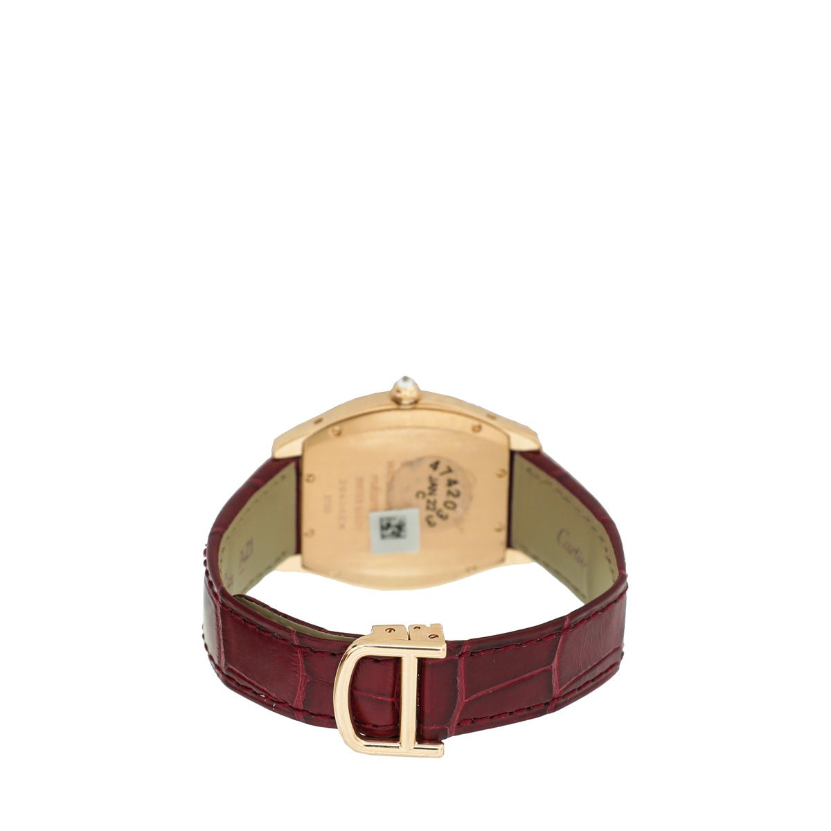 Cartier 18K Rose Gold Case Diamond Medium Model Mechanical Movement Tortue Watch